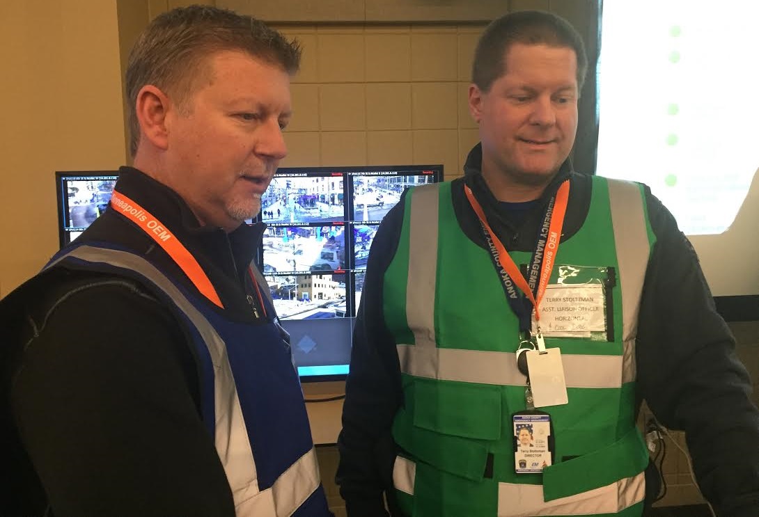 Operations personnel at work during Super Bowl LII