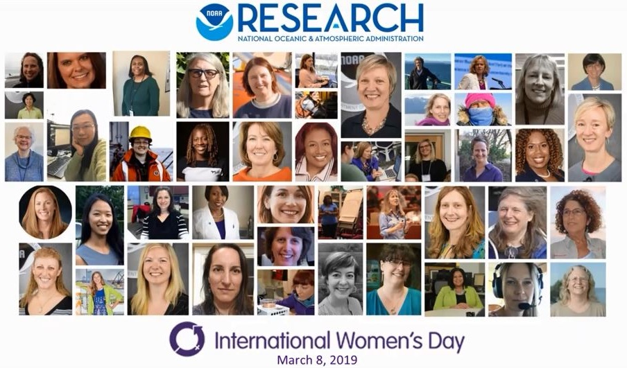  NOAA Research photo collage featuring women at NOAA. width=