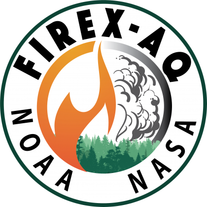 The FIREX-AQ logo is a circle with fire, smoke, and trees. NOAA and NASA are both listed.