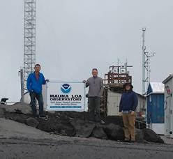Mauna Loa Observatory sign on top of the mountain