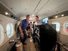 two men inside the cabin of a small plane