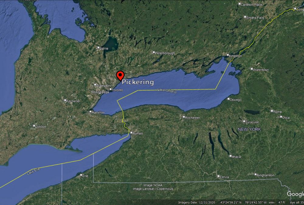 Google Earth image of Pickering, Canada copy Google Earth image of the powerplant location in Pickering, Ontario. Credit: NOAA