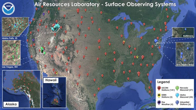 ARL Surface Observing Stations Map