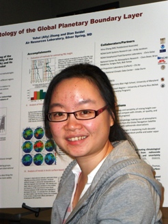 Ally Zhang in front of her scientific poster