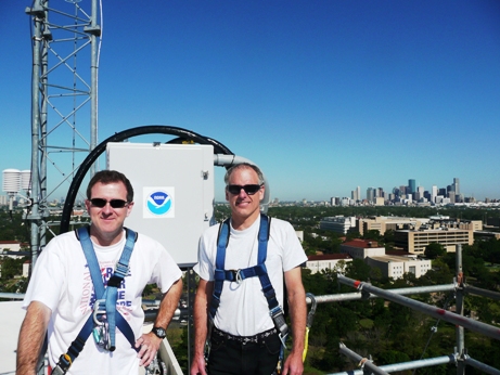 ARL scientists on study tower near Houston, TX